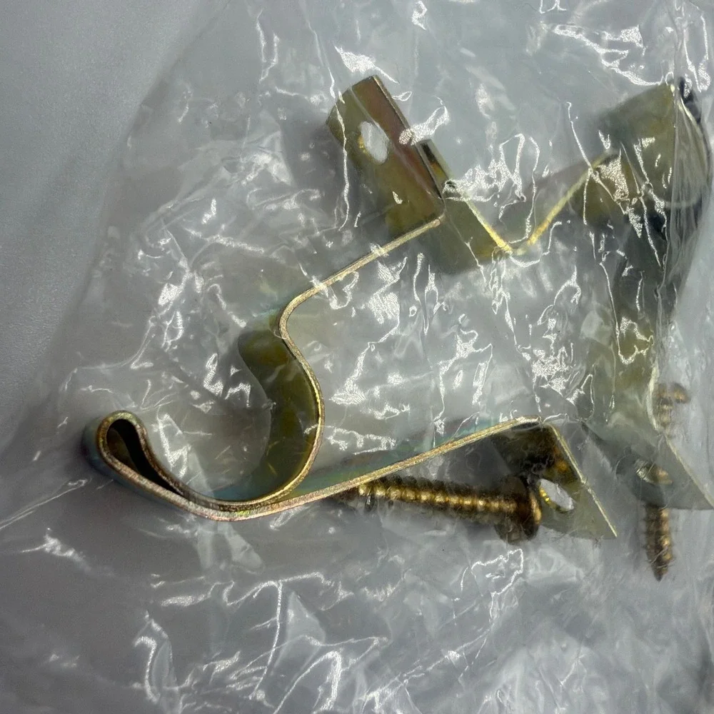 Curtain Rod Brackets Lot 5 Gold Brass Metal Wall Mount Classic Support